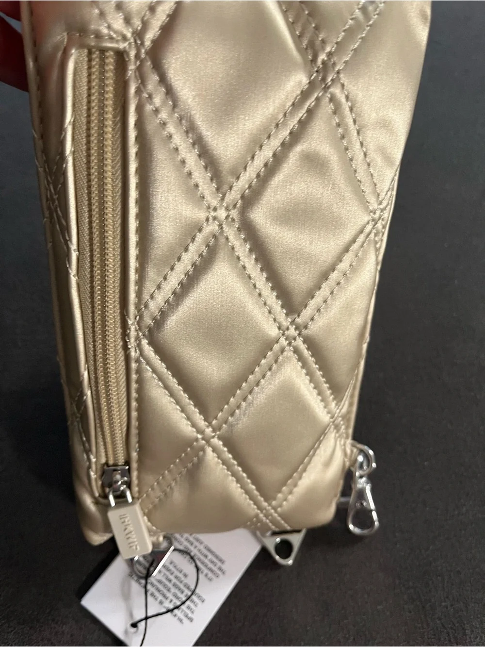 IHKWIP Quilted Crossbody Phone Pouch in Metallic Gold NWT